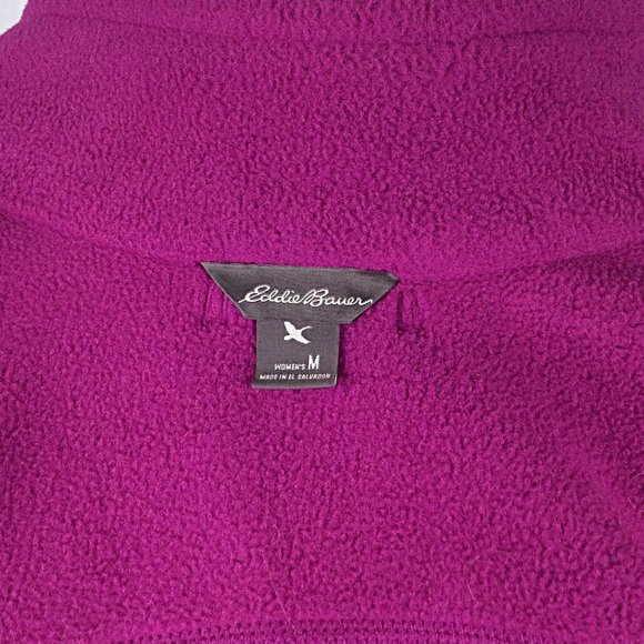 Eddie Bauer Polartec Fleece Vest Womens Size Medium Magenta Full Zip Pockets - Picture 8 of 8